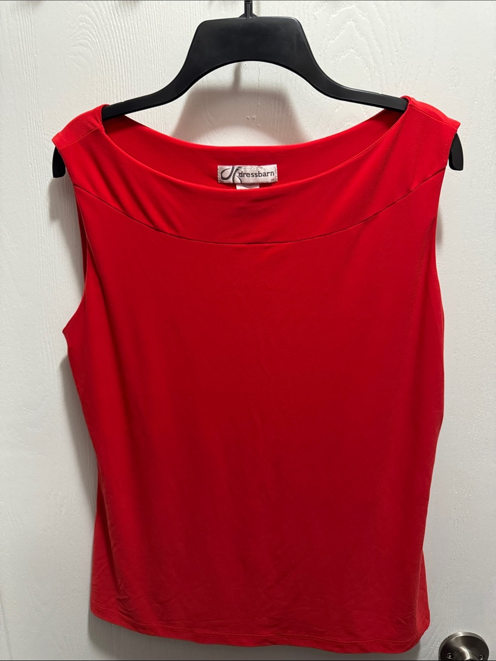 dressbarn Red Sleeveless Boatneck Tank Top